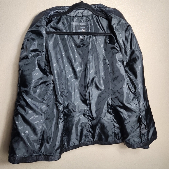 East 5th Womens Black Leather Buttonfront Jacket-Size XL - Picture 5 of 9